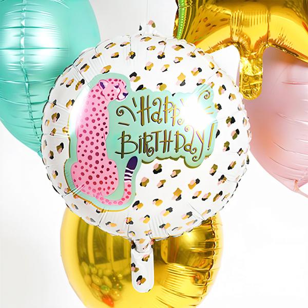 Folieballon Happy Birthday Leopard