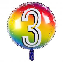 Folieballon Regnbue 3 år