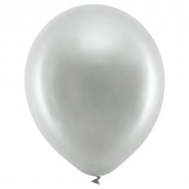 Rainbow Latexballoner Metallic Sølv