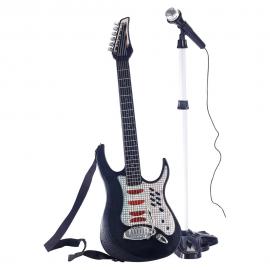 Elektronisk Guitar med Mikrofon & Stativ