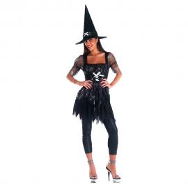 Hekse Kjole med Hat Spindelvæv Kostume Large