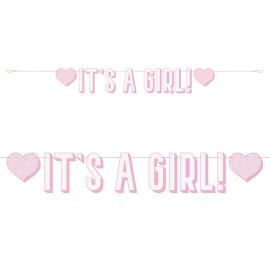 It's a Girl Guirlande Rosa & Hvid