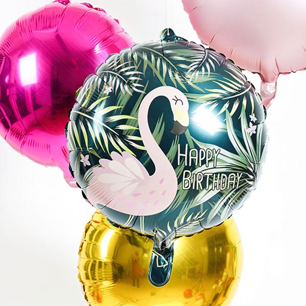 Folieballon Happy Birthday Flamingo