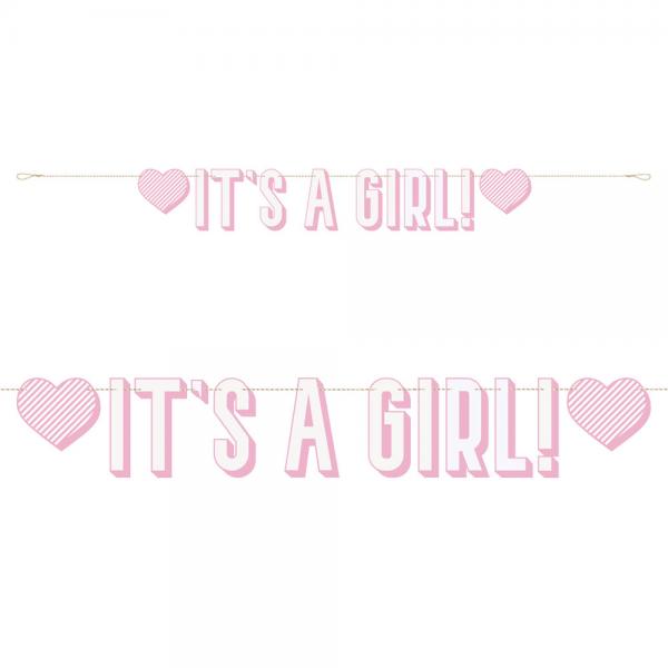 It's a Girl Guirlande Rosa & Hvid