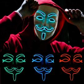 Anonymous LED Maske Blå