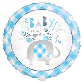 Babyshower Folieballon Elefant Blå