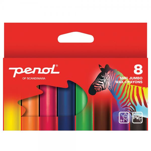 Penol Mini Jumbo Voks Farvekridt 8-pak