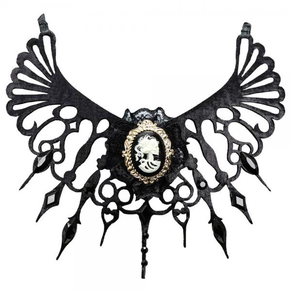 Gothic Choker Sort med Broche