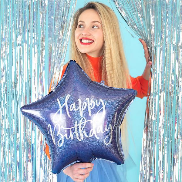 Happy B'Day Foil Balloon Stjerne