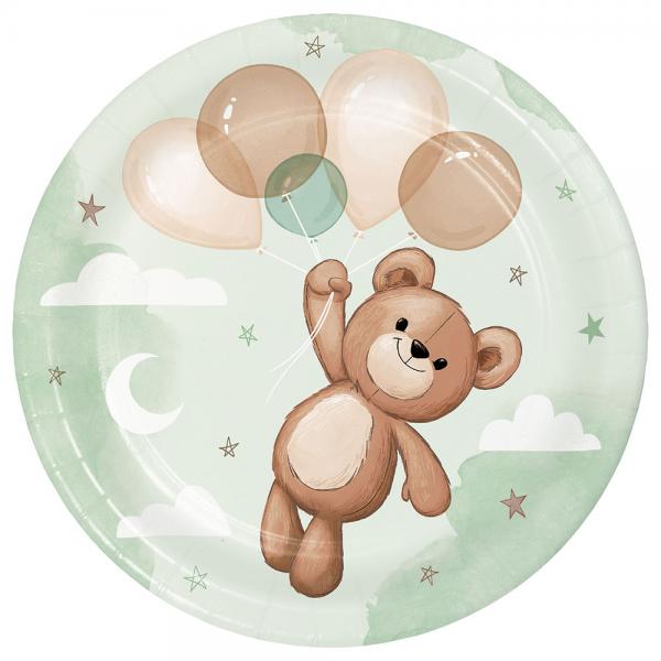 Sm Paptallerkene Bamse Baby 8-pak