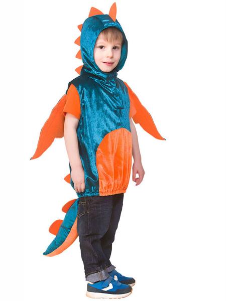 Dinosaur Kostume Bl/Orange Brn