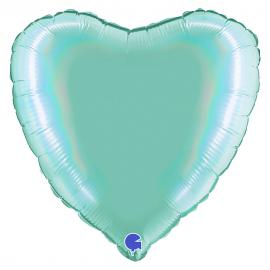 Hjerteballon Holografisk Platinum Tiffany