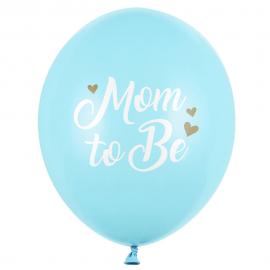 Latexballoner Mom to Be Lyseblå 50-pak