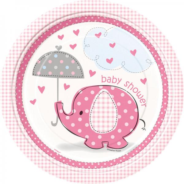 Baby Shower Girl Paptallerkener Umbrellaphant