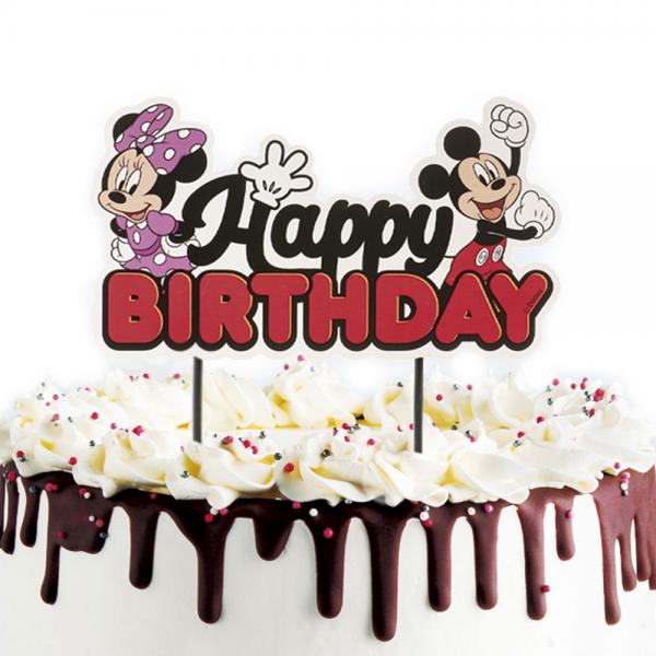 Mickey og Minnie Mouse Happy Birthday Kagepynt