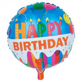 Happy Birthday Rund Folieballon