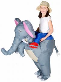 Oppustelig Ridende Elefantkostume Børn