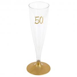 50-års Champagneglas Genanvendeligt Guld