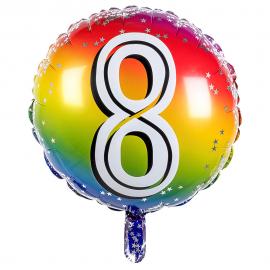 Folieballon Regnbue 8 år