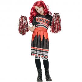Zombie Cheerleader Kostume Børn Rød 11-13 år