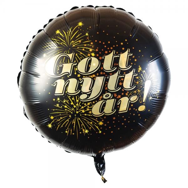 Gott Nytt r Folieballon Sort & Guld