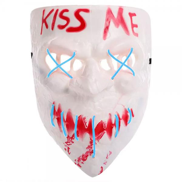 Kiss Me Maske LED Lysebl
