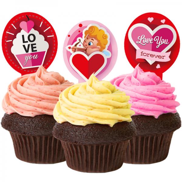 Valentine Spiselige Cupcake Dekorationer