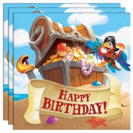 Happy Birthday Servietter Pirate Treasure