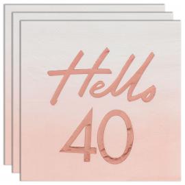 Servietter Roseguld Hello 40