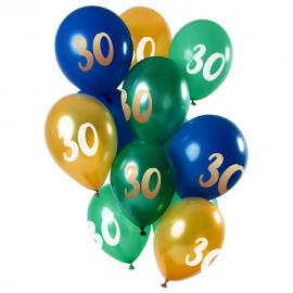 30-års Balloner Golden Emerald