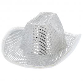 LED Cowgirl Hat Sølv