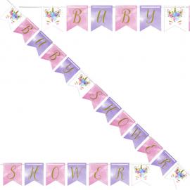 Baby Shower Flagguirlande Unicorn Baby