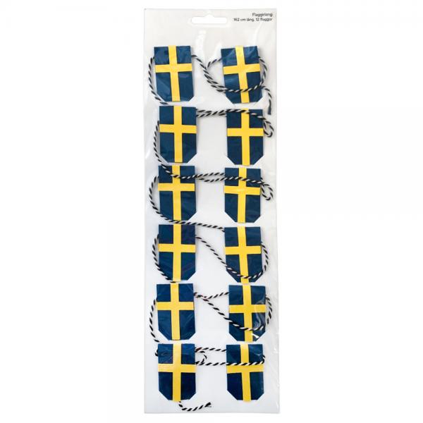 Sverige Flagguirlande Dekoration X-tra Mini