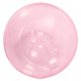 Stor Globe Folieballon Transparent Pink