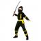 Power Ninja Kostume Sort & Gul Børn