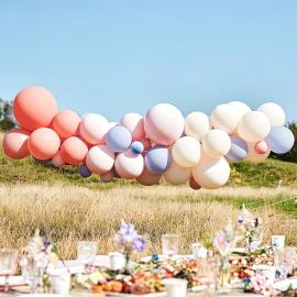 Ballonbue Sæt Pink/Kornblå/Peach