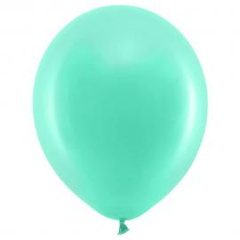 Små Rainbow Latexballoner Mintgrønne 100-pak