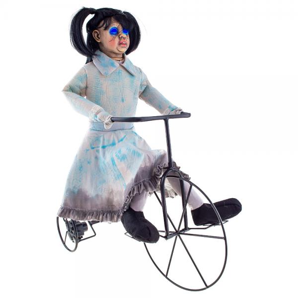 Uhyggelig Pige p Trehjulet Cykel Prop