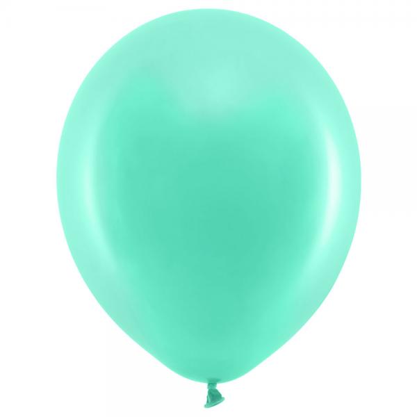Sm Rainbow Latexballoner Mintgrnne 100-pak