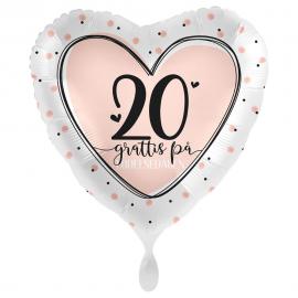 Grattis 20 År Ballon Lovely Birthday