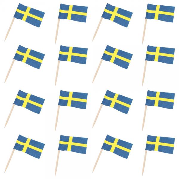 Party Picks med Sverigeflag 1000-pak