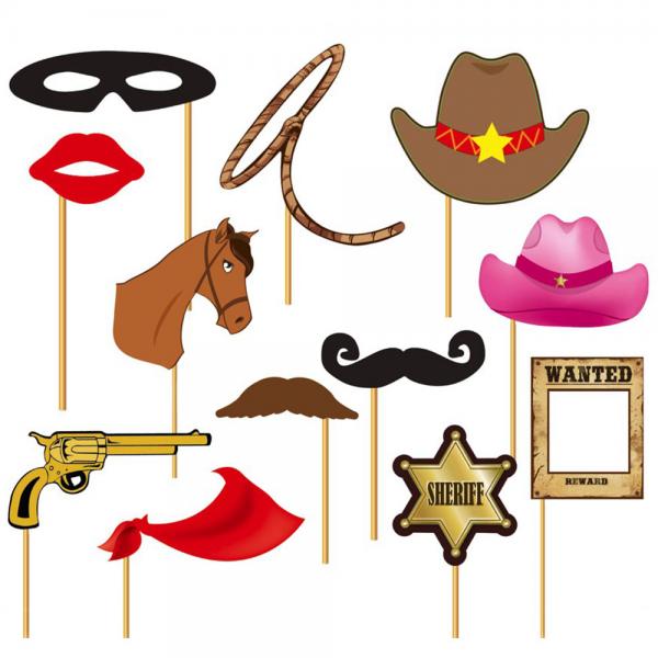 Cowboy Fotoprops 12-pak