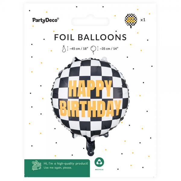 Happy Birthday Folieballon Racing Flag