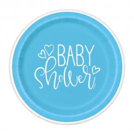 Baby Shower Paptallerkener Små Lyseblå