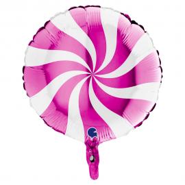 Folieballon Swirly Pink & Hvid