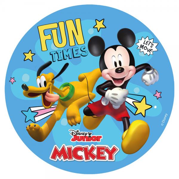 Kageprint Mickey Mouse og Fedtmule 16 cm