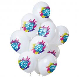 Color Splash 35-års Balloner Latex