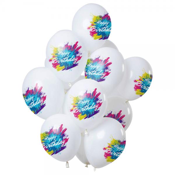 Color Splash Happy Birthday Balloner Latex