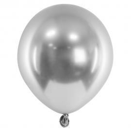 Skinnende Miniballoner Sølv 50-pak