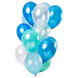 Blue Azure Metallic Latexballoner Mix
